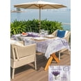 thumbnail image 6 of 54x80 Inch Outdoor Tablecloth with Umbrella Hole Zipper Rectangle Purple Lavender Rectangular Tablecloths Outside Waterproof Vintage Farmhouse Rustic Floral Wooden Grain Patio Table Cover for Picnic, 6 of 8