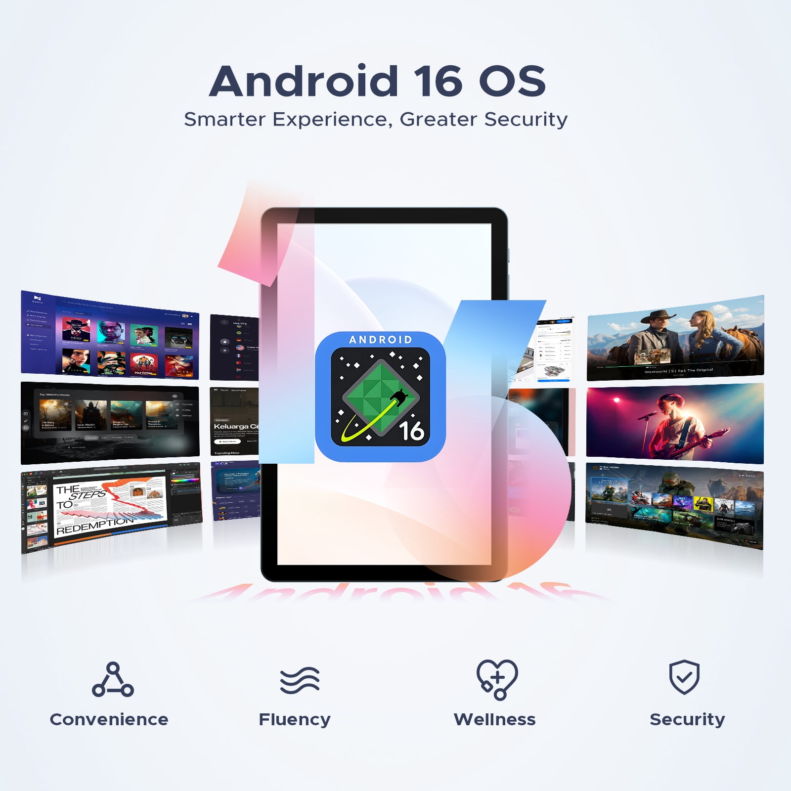 POCKAM P10PRO 10.1 inch Tablet, Android 16 Tablets with 120Hz Display, 48GB+128GB/2TB, T7250 Octa-Core, 8800mAh, Widevine L1, Gemini AI, 13MP+5MP, 3.5mm Headphone, Keyboard, Pen
