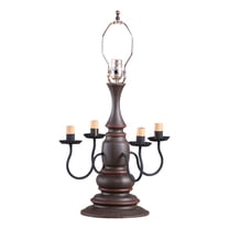 Irvins Country Tinware Harrison Lamp Base in Espresso with Salem Brick