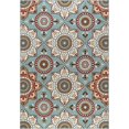 thumbnail image 3 of Transitional 7x10 Area Rug (6'7'' x 9'6'') Floral Seafoam, Beige Living Room Easy to Clean, 3 of 9