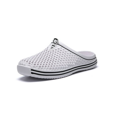 

Ritualay Women Slippers Hollow Out Beach Slipper Backless Clogs Sandals Non-slip Lightweight Casual Shoes Pool House Summer Slides White 5