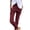 Wine, variant on Bigersell Stretch Ripped Skinny Pants Full Length Pants Women Tight-Titting Solid Color Bandage Elastic Waist Casual Sports Pants Cute Distressed Pants