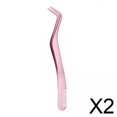 thumbnail image 1 of 2 Pinzas Profesionales 2 En 1 Para Pestañas Curvas, Para Hacer Extensiones De Pestañas Tú Mismo, En Color Rosa, 1 of 8