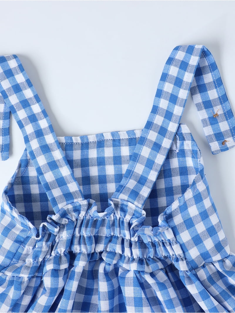 blue and white gingham pinafore dress HILEELANG Toddler & Little Girls 100% Cotton Dress, Blue/ Plaid, 2T-7T My first black tie UPSZ Plaid white gingham thats impossible Size:EU 41