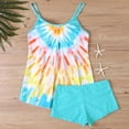 thumbnail image 4 of Erwazi Tankini Swimsuits for Women Plus Size Printed Crew Neck Tie Neck 2 Piece Modest Swimwear Tank Top Bathing Suit Suit, 4 of 6