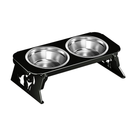 Dog Feeding Station Elevated Pet Feeder Raised Bowl Stand Spill Proof Portable Frame for Kittens and Small Dogs