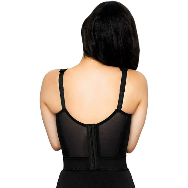Women's Exquisite Form 5107532 Posture Longline Bra (Black 42DD