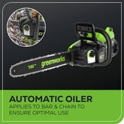 Greenworks 80V 16 Brushless (2.0 kw) Chainsaw (Gen 2), 2.5Ah Battery and 2A Charger