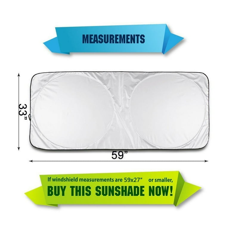 2 Pack] iClover Car Window Shade Sunshade Jumbo-Shields
