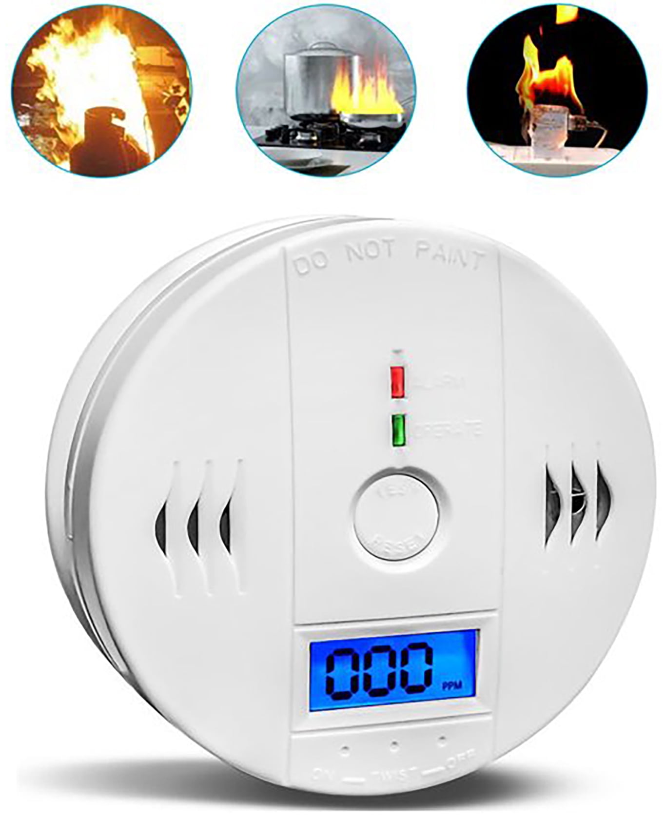 Smoke Detector Carbon Monoxide Detector Combo with Voice Speaker, Dual