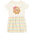 thumbnail image 3 of Inktastic Cute Cookie with Pink Bow Girls Toddler Dress, 3 of 5