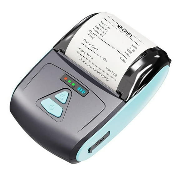TFixol YMJ PT-220 58MM Portable Bluetooth Receipt Printer, Compact POS Printer for Android/iOS/Windows, Built-in Battery, Includes 57*30mm Thermal Paper, Blue