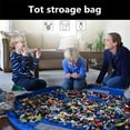 thumbnail image 3 of Children Toy Cushion Toy Storage Bag Large Clean Organizer Play Pad Durable Building Block Toy Storage Bag Outdoor Mat Rose Red diameter 150cm, 3 of 6