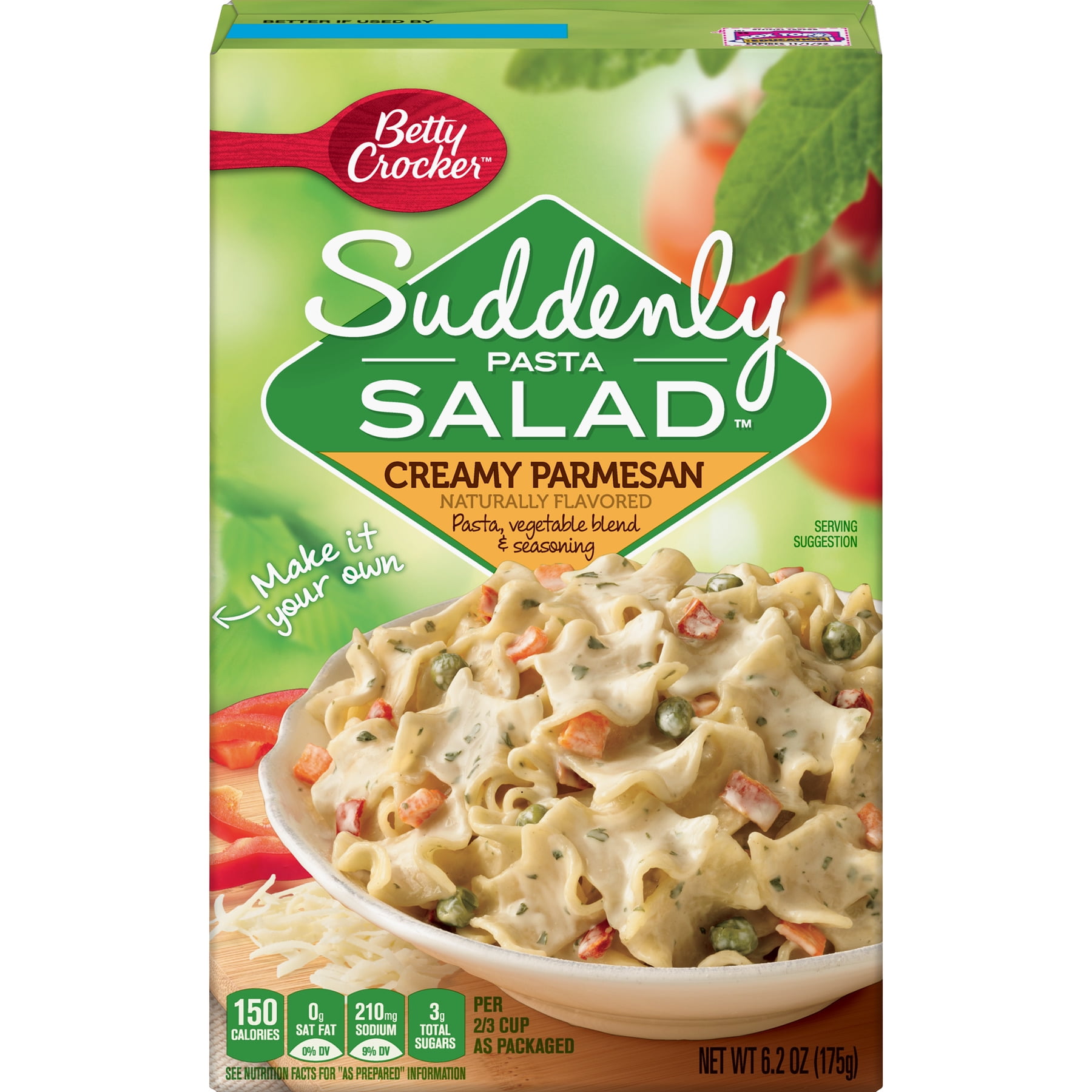 Betty Crocker Suddenly Salad, Creamy Parmesan Pasta Salad Dry Meals, 6.