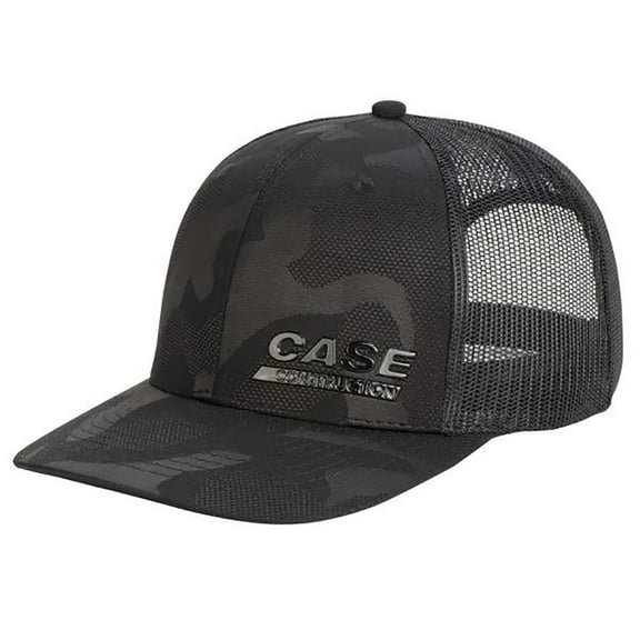 Case IH Construction Tone-on-Tone Black Camo Cap with Black Mesh Back 646271