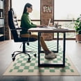 thumbnail image 5 of Office Chair Mat for Hardwood & Tile Floor,Boho Green Checkered 36"x48" Computer Chair Mat for Rolling Chairs Carpet, Under Desk Non Slip Gaming Rug, Low-Pile Rubber Backing Large Protector Mat, 5 of 6