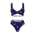 thumbnail image 4 of Daiia Eggplant Women's Bikini Set Two Piece Swimsuit High Waisted Bikini Adjustable Straps Bikini Perfect for Beach, Pool, and Summer Vacation-Medium, 4 of 9