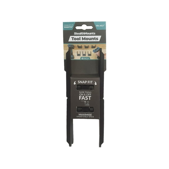 StealthMounts Tool Mounts for Makita XGT 40 volt, Black, 4 per Pack