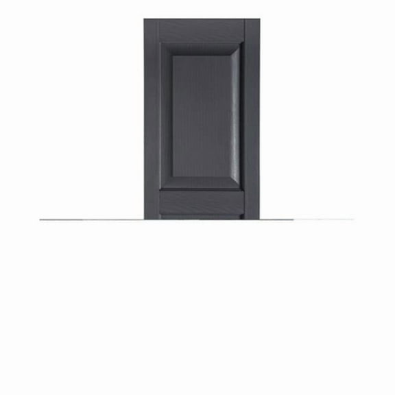 Perfect Shutters IR521555007 Premier Raised Panel Exterior Decorative Shutters, Dark Gray - 15 x 55 in.
