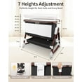 thumbnail image 4 of 4 in 1 Baby Bassinet Bedside Sleeper W/ Wheels,Storage Basket,Adjustable 7 Heights,Mosquito Net,Matress,Breathable Mesh Crib for Infants Toddler,Black, 4 of 7