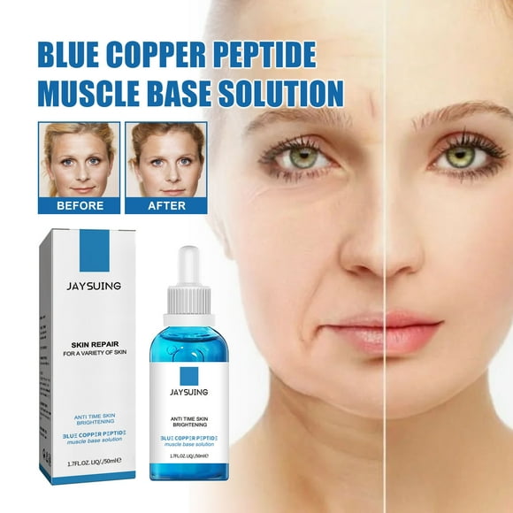 EARKITY Blue Copper Peptide Skin Essence, Blue Copper Peptide Capsules Copper Peptides Serum For Face Minimizes Fine Lines Tightens Pores Hydrates And Moisturizes