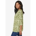 thumbnail image 3 of Jessica London Women's Plus Size Boatneck Tunic Top 3/4 Sleeve Shirt  Loose Fit, 3 of 5