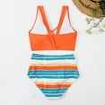 thumbnail image 4 of Babysbule Womens Swimwear Fashion Women Split Swimsuit High Waistflat Printing Color Matching Bikini, 4 of 7