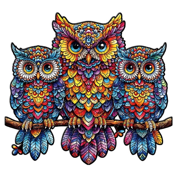 CYFW Wooden Owl A3 Puzzles for Adults,Odd Pieces Puzzle,Relaxing Brain Difficult Puzzles for Adults,11.8x16.5x0.14 Inches,Family Puzzle Fun,About 140-150 Tablets
