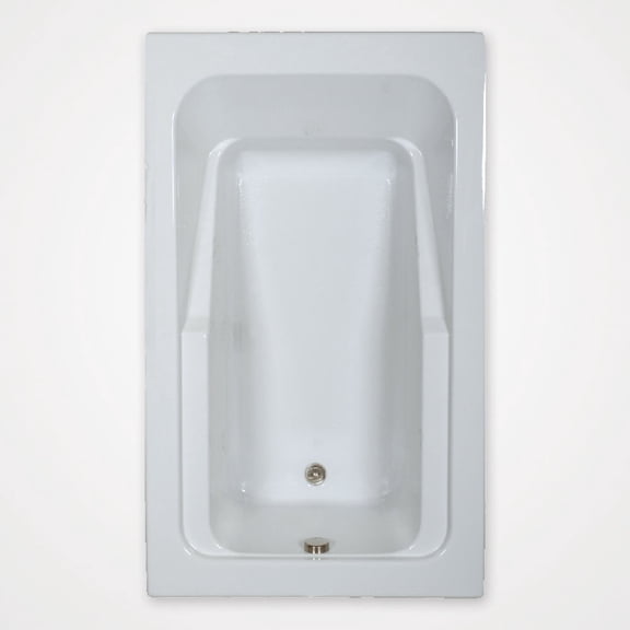 WaterTech Acrylic 66 in. x 42 in. Reversible Drain Drop-In Soaking Tub - White