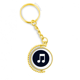 thumbnail image 1 of Blanco doble corchea notas musicales Anillo de oro de metal llavero llavero, 1 of 3