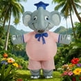 thumbnail image 2 of Cute Elephant Inflatable Costume For Adult Funny Pink Elephant Blow Up Suit Halloween Carnival Party Cosplay Outfit,Height 59"–74.8",Elephant, 2 of 7