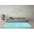 thumbnail image 3 of Ahgly Company Indoor Square Southwestern Light Blue Country Area Rugs, 5' Square, 3 of 4