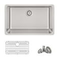 thumbnail image 1 of Stylish Dual Mount 30" Stainless Steel Single Bowl Kitchen Sink with Grid and Strainer S-411TG, 1 of 12