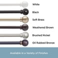 thumbnail image 2 of Kenney Chelsea 5/8" Standard Decorative Window Curtain Rod, 48-86", Soft Brass, 2 of 6