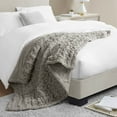 thumbnail image 3 of Gracie Mills Ashlee Modern Solid Ruched faux Throw Blanket - GRACE-11254, 3 of 4