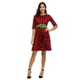 thumbnail image 6 of Women's Christmas 3D Print Short Sleeve Unique Casual Flared Midi Dress Women Christmas Holiday Flare Dress Short Dress 3D Printed Novelty Midi Dress, 6 of 8
