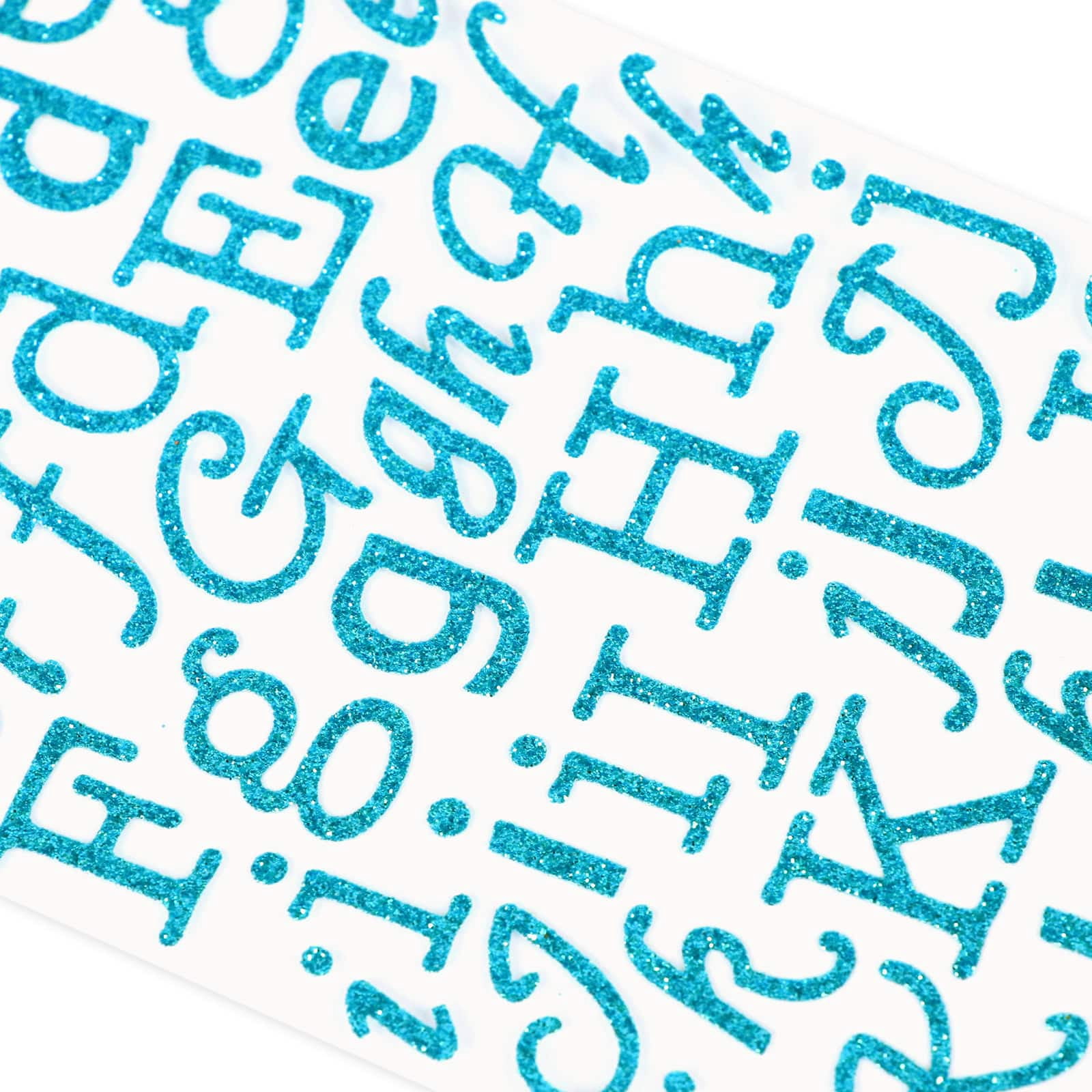 Recollections Teal Glitter Alphabet Stickers, 12 Packs: 228 ct. (2,736 total)