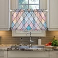 thumbnail image 2 of Yayeee Kitchen Curtains Tier Pair Light Filtering 27"x24" Rod Pocket Short Cafe Window Panel, Orange Art Pattern, 2 of 7