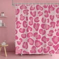 thumbnail image 2 of Pink Leopard Print Shower Curtain, Modern Aesthetic Cheetah Design Bath Curtains for Bathroom, Sexy Cute Trendy Girl Decor Waterproof Fabric Shower Curtain Sets with Hooks 72"W x 78"L (Pack of 1), 2 of 6