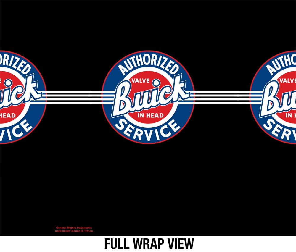 Buick Official 1920S Vintage Service Logo Black 24 oz Insulated Canteen Water Bottle, Leak Resistant, Vacuum Insulated Stainless Steel with Loop Cap