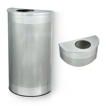 Alpine Half Round Trash Can Open Top - Modern 12 Gallon Trash Can Stainless Steel Space Saving Indoor Commercial Trash Can, Perfect for for Bathroom. Office, Lobby and Business.