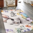 thumbnail image 2 of Happy Easter Area Rugs 2.7'x5', Washable Small Throw Rugs for Kitchen Bedroom, Spring Grey Bunny Colorful Eggs Flower Beige Indoor Outdoor Rug Non-Slip Low Pile Carpet Runner Reversible Floor Mats, 2 of 8