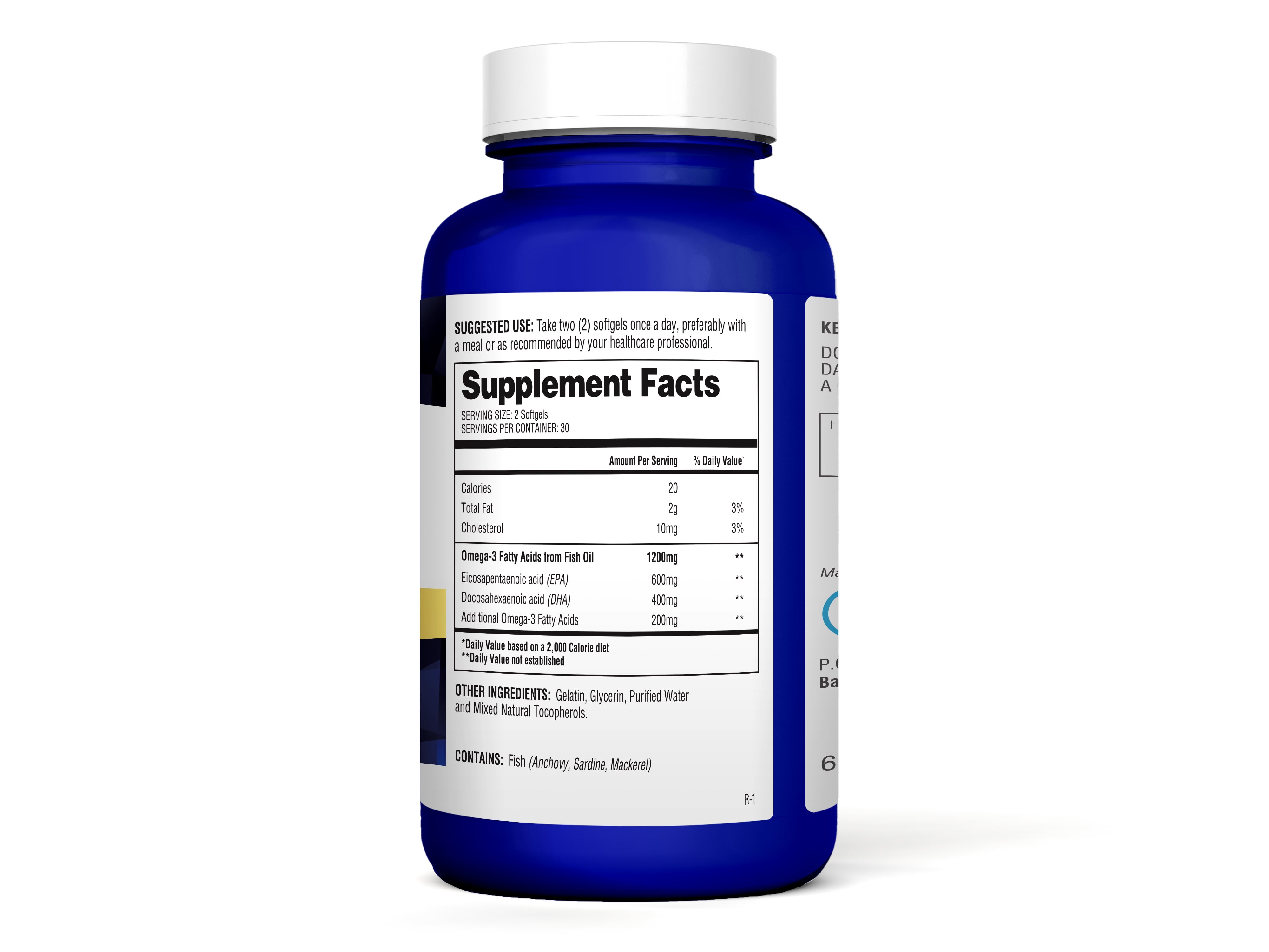 Omega3 - Heart & Brain Health Support Formula - EPA & DHA Fish Oil