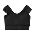 thumbnail image 5 of Sujetador deportivo largo acolchado para mujer - Top de entrenamiento de yoga con aberturas, camiseta sin mangas con tirantes para gimnasio, 5 of 5