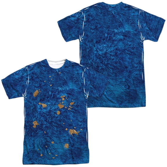 Sesame Street Cookie Monster Costume Unisex Adult Sublimated Costume T Shirt (Front/Back), X-Large