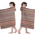 thumbnail image 4 of Boho Red Striped Ethnic Pattern Hooded Bath Towel，60"x35" for Ages 3 To 12 Kids, Quick Dry Lightweight Soft Microfiber Hood Beach Towel Cover Up for Kids, 4 of 7