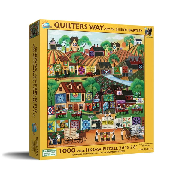 SUNSOUT INC - Quilter's Way - 1000 pc Jigsaw Puzzle by Artist: Cheryl Bartley - Finished Size 26" x 26" - MPN# 54716