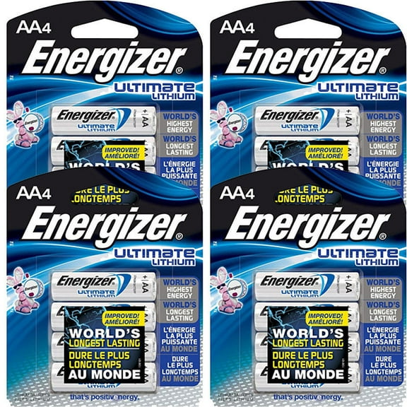 16 Energizer AA Ultimate Lithium Batteries L91BP (4 X 4 pks)