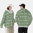 thumbnail image 6 of Haiem Light Green Squares UPF 50+ Fishing Shirts for Men Long Sleeve UV Sun Protection Hoodie Non-Mask Outdoor Hiking Shirts, 6 of 9