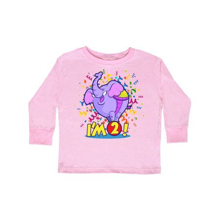 

Inktastic I m Two Elephant Gift Toddler Boy or Toddler Girl Long Sleeve T-Shirt